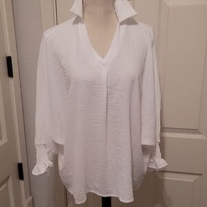 Elegant White Women's Top Large